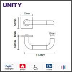 Stainless Steel Fire Door Lever Handle EN1906 and EN1634 Satin Finish