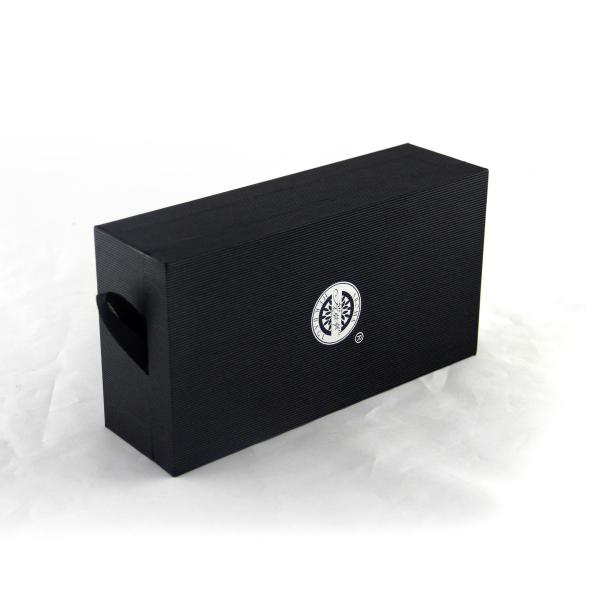Luxurious Black Gold Stamping Recycled Paper Box For Clothes / Cosmetics