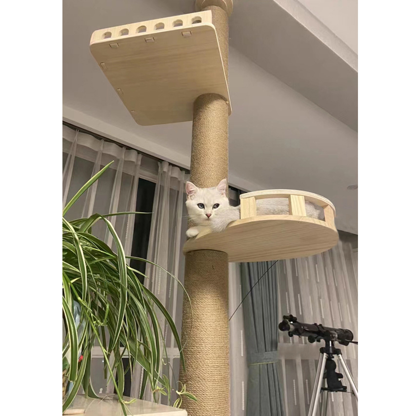 Pet House Floor-to-ceiling Cat Tree Condo Furniture Scratch Post Interactive Play