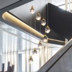 Metal Clear Home Led Modern Crystal Pendant Light For Apartment