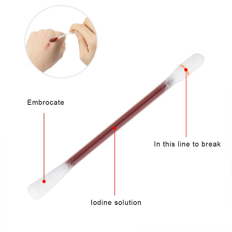 ODM Medical Disposable Plastic Pointed Qtips Double Headed Alcohol Cotton Swabs Sticks