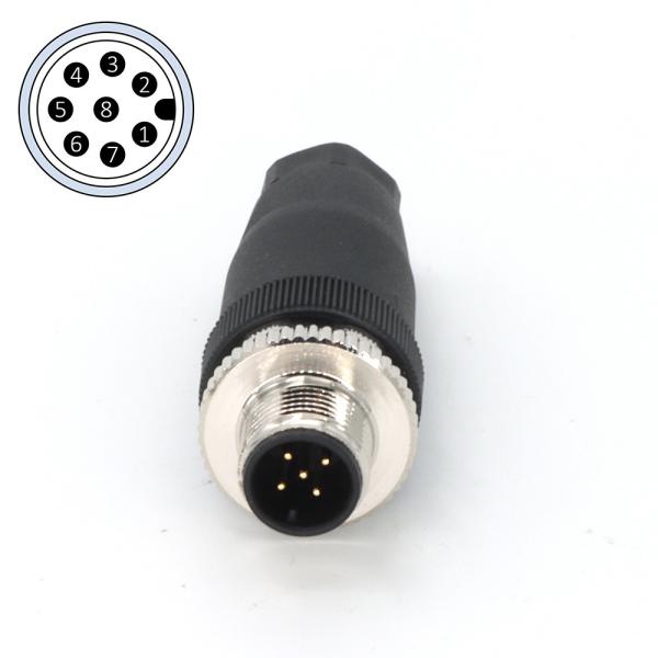 China Field Wireable Assembly M12 Connector 8 Pin A Code Male IP67 factory