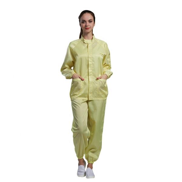 China Cleanroom Elastic Cuff Anti Static Garments OEM ESD Safe Clothing factory