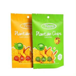 3.5 Mylar Bag Custom Printed Heat Seal Snack Banana Slices 3 Side Heat Seal