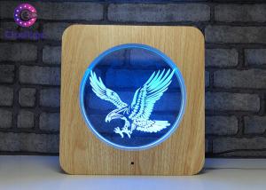 China Eagle Night Light 3D Illusion Table Lamp , 3D LED Illusion Light Home Decor factory