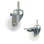 75mm Diameter PP Wheel Bolt Hole Rotating Head Light Duty Casters