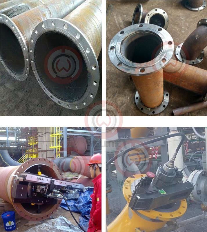 Water Line Sealing Beveling Flange Facer Machine Intermittent Cutting