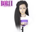 Malaysian Preplucked Kinky Straight Lace Frontal , Virgin Long Lace Front Wigs