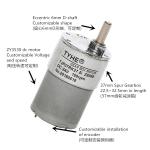 PMDC Mini 37mm 3 5 8 9 Volt 12v 10rpm 300rpm 2 Rpm 27720 High Torque 1nm 15kg.Cm
