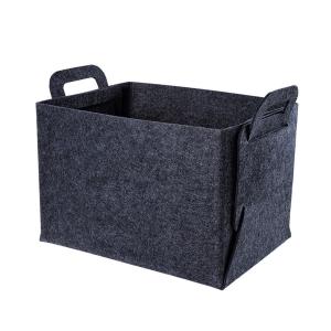 China Household Large Foldable 12mm Felt Storage Basket With Handle factory