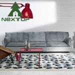 Light Green Comfortable Fabric 3 4 5 6 Seater Long Sofa Customization