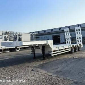 China 3 Axles Heavy Duty Boy Gooseneck Low Bed Flated Lowbed Semi Trailer with Jost Kingpin factory
