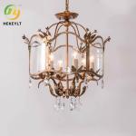 Vintage Glass Dining Room Chandelier Living Room Bedroom Study Candle Crystal