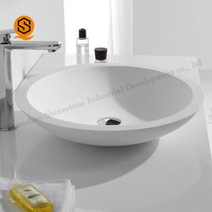 China Corian Wash Basin Counter Artificial Stone White Bathroom Sink factory