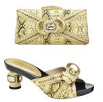 Women's Spring Season PU High Heel Shoes and Matching Bags Set Perfect for