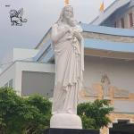 Life Size Mother Mary Holding Baby Jesus Marble Statue Religious Outdoor