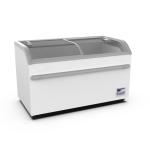 Display hard ice cream chest freezer with curved glass top horizontal freezer