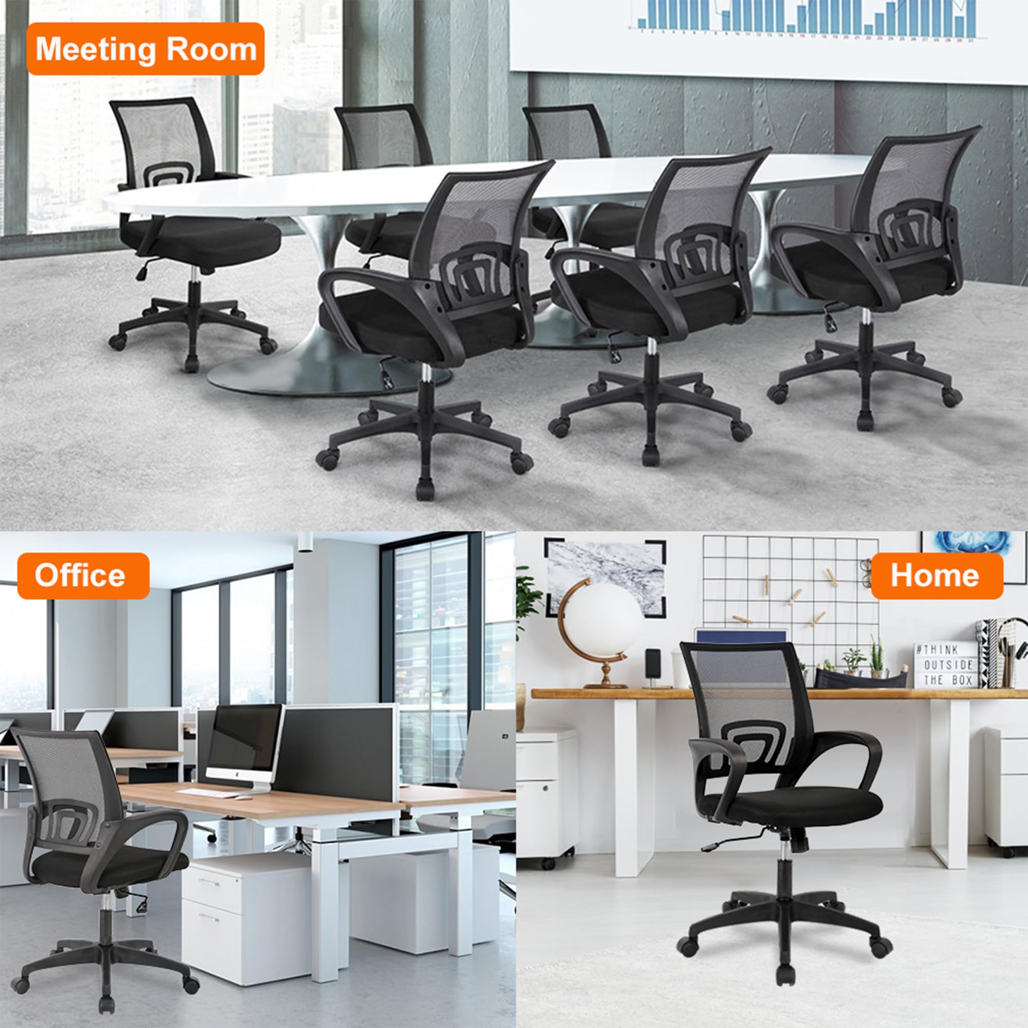 Butterfly Mechanism ALINUNU Mesh Computer Chair with Lumbar Support and Metal Type Other