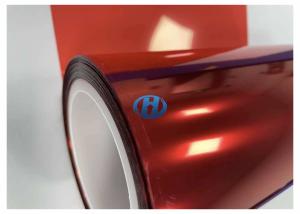 China 50 μm Red PET Release Film Single Side UV Cured Silicone Coating factory