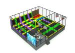 Amusement Park Equipment Kids Trampoline Park 14x14.5x4.2m With Solid Fence
