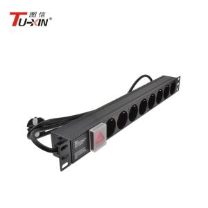 China 1U PDU Power Distribution Unit 8 Way Euro Schuko Socket &amp; Plug High Standard factory