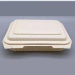 Flip Top Cornstarch Food Packaging Biodegradable Lunch Containers 850ML