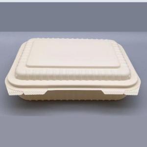 China Flip Top Cornstarch Food Packaging Biodegradable Lunch Containers 850ML factory