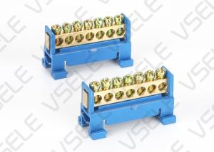 China Rail Type Copper Distribution Block Blue Or Green Good Electrical Conductivity factory