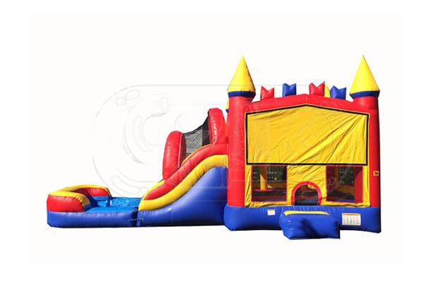 Fun Giant Inflatable Outdoor Games Inflatable Bouncers With Slide Double