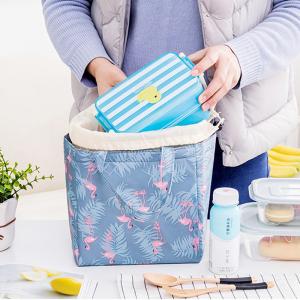 China Flamingo Print D13cm Insulated Lunch Cooler Bags factory