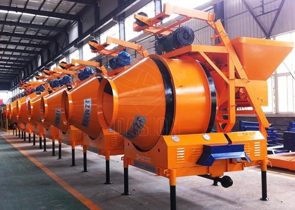 Industrial Dry Mix Portable Concrete Mixer , 3 Point Rotating Drum Stone Cement