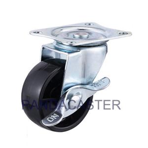 China Black Polypropylene Caster Wheels , 2 inch Light Duty Swivel Casters With Brakes factory