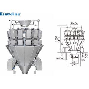 China 14 Head Pasta Multihead Weigher Machine With 7 Touch Screen on sale