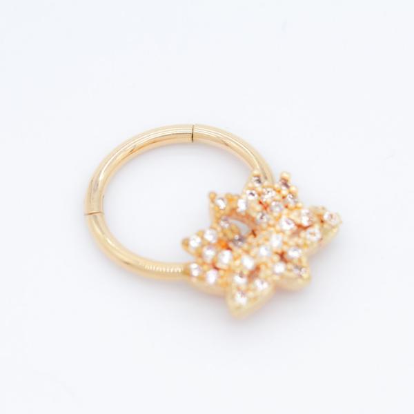 316 Stainless Steel Nose Piercing Jewellery Copper Flower Gold Plated 16g Septum