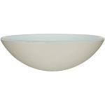 White Tempered Glass Basin Bowl Deep Countertop 380mm Length 132mm Height Round