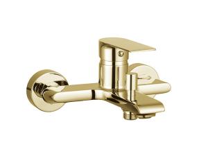 China Single lever bath or shower mixer bathroom golden color brass tap faucet cold and hot water designed modern OEM factory