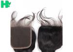 18 Inch Peruvian Virgin Human Hair Closure , Full Cuticle 4*4 Lace Front Wigs