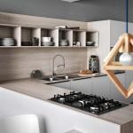 Integrated Solid Wood Contemporary Kitchen Cabinets Telescopic