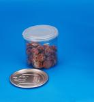 Easy Open 360ml Candy Plastic Tin Container With PET Body PE Top