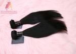 Grade 9A Virgin Indian Hair Raw / 100% Human Hair Weft Straight Black Coler