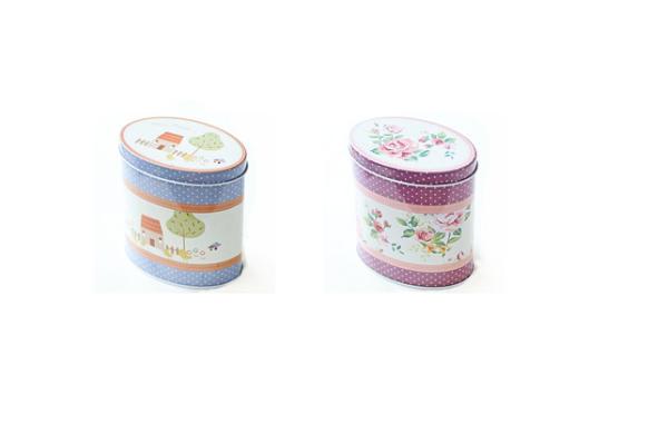 115 x 55 x 165mm Wedding Holiday Cake Tin Box Oval Shaped For Chocolate