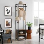 Small Coat Stand with Hooks, Industrial Coat Rack, Wooden Coat Stand, Small Hall