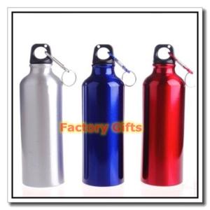 China customed logo 500ml aluminum sports outdoor water bottle with carabiner camping factory