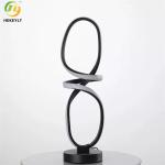 Nordic Modern Led Bedside Table Lamp Black Geometric Minimalist For Indoor