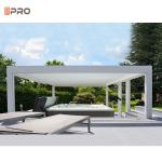 Hotel Aluminum Bioclimatic Pergola Plastic Brackets Iron Motorized