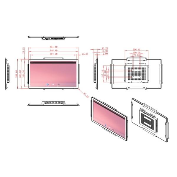27-Inch Android Embedded Interaction Console for Transportation Management, Smart Homes, Healthcare Panels, and Public Service Stations