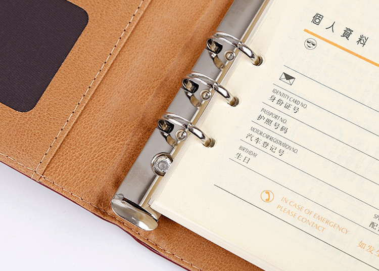 PU Leather Hard Cover Notebook Planner / Journal Flexor Printing With Pen