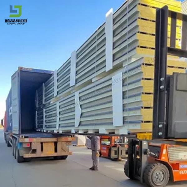 Fireproof Heat Preservation Sound Insulation Rock Wool Sandwich Panel Wall And