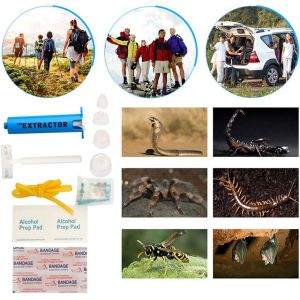 Portable EVA First Aid Kit with Zipper Closure and Four Extraction Cup Sizes for