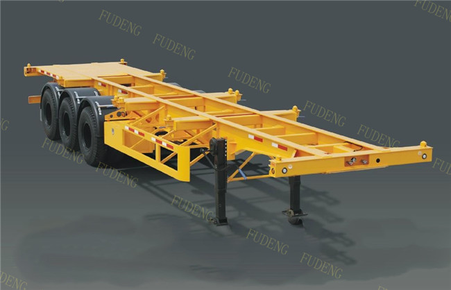 20ft 40ft Skeletal Container Semi Trailer With Fuwa Brand Axle Spring Suspension
